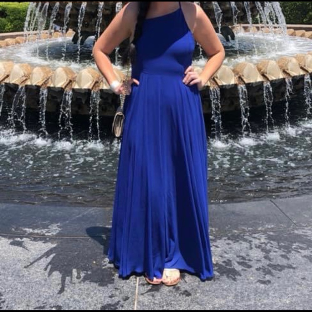 Cross back long dress